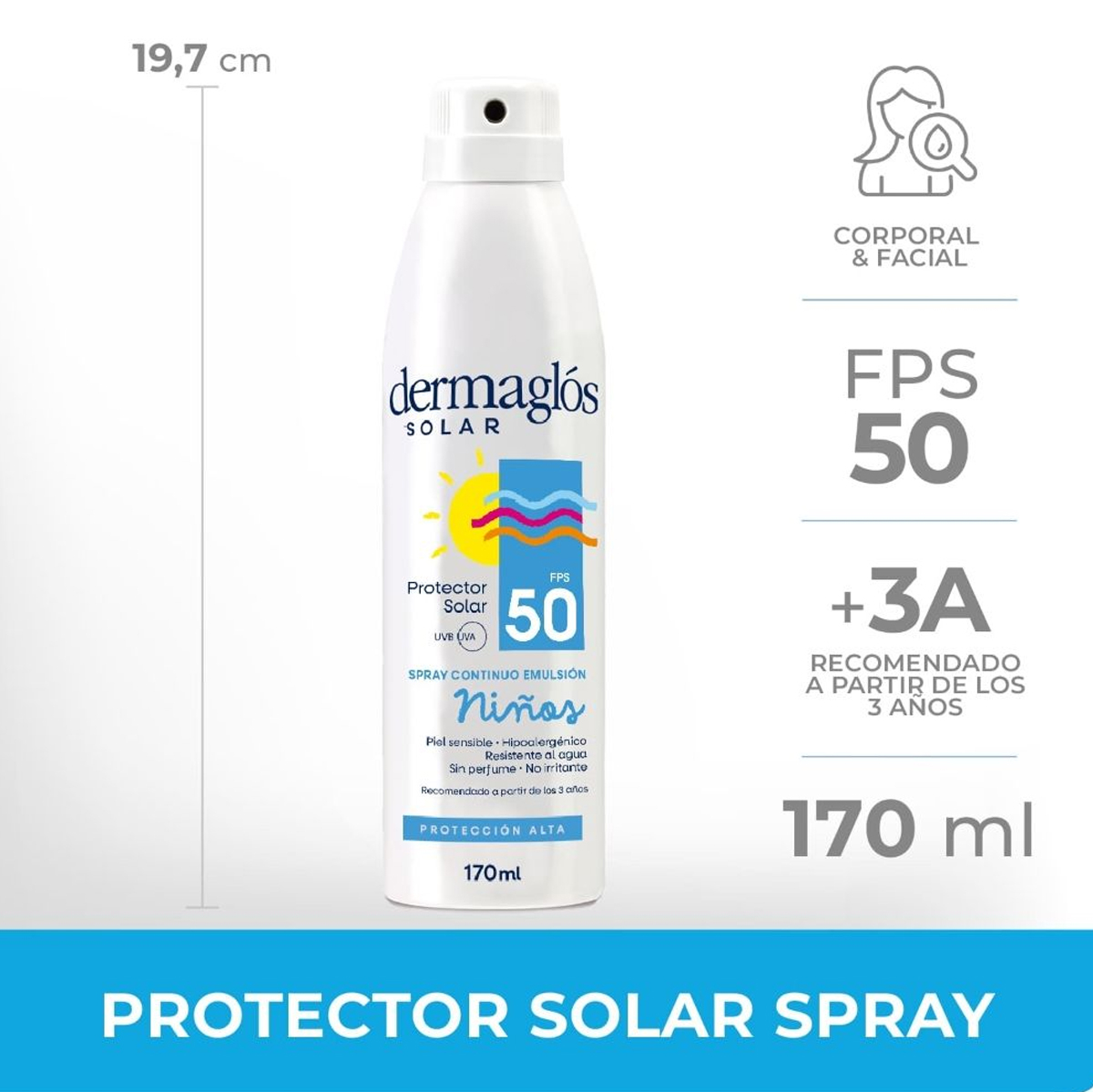 Pack 6 Dermaglós Protector Solar Fps50 Niños Spray