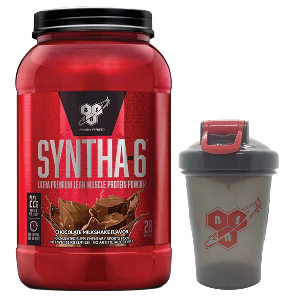 Combo Bsn Syntha-6 Proteína Chocolate Y Shaker Vaso Mezclador