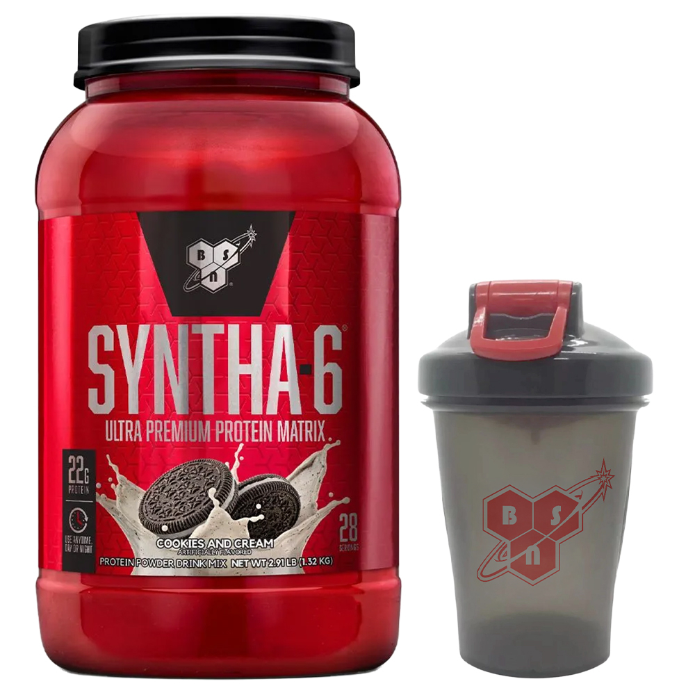 Combo Bsn Syntha-6 Proteína Cookies Y Shaker Vaso Mezclador