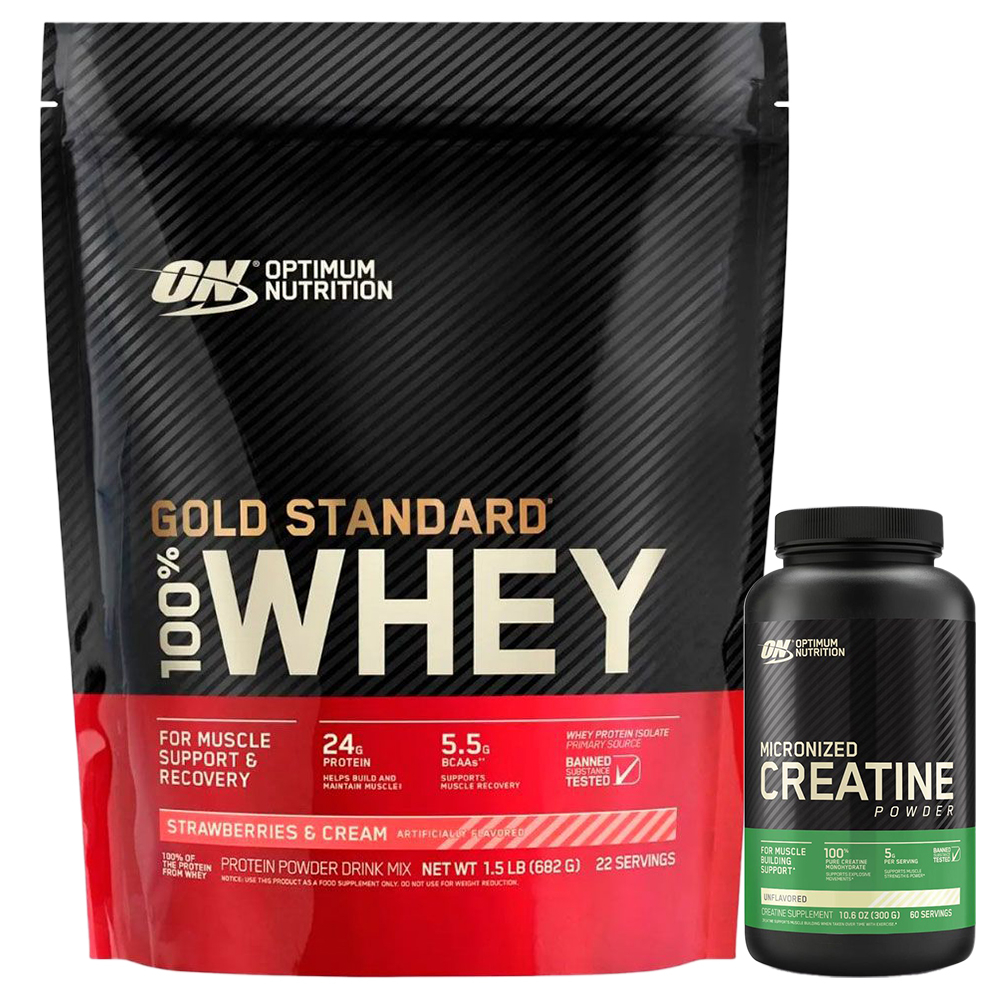 Combo Optimum Nutrition Gold Whey Protein Frutilla + Creatina Powder