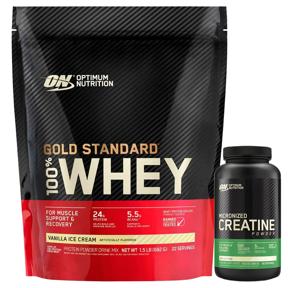 Combo Optimum Nutrition Gold Whey Protein Vainilla + Creatina Powder