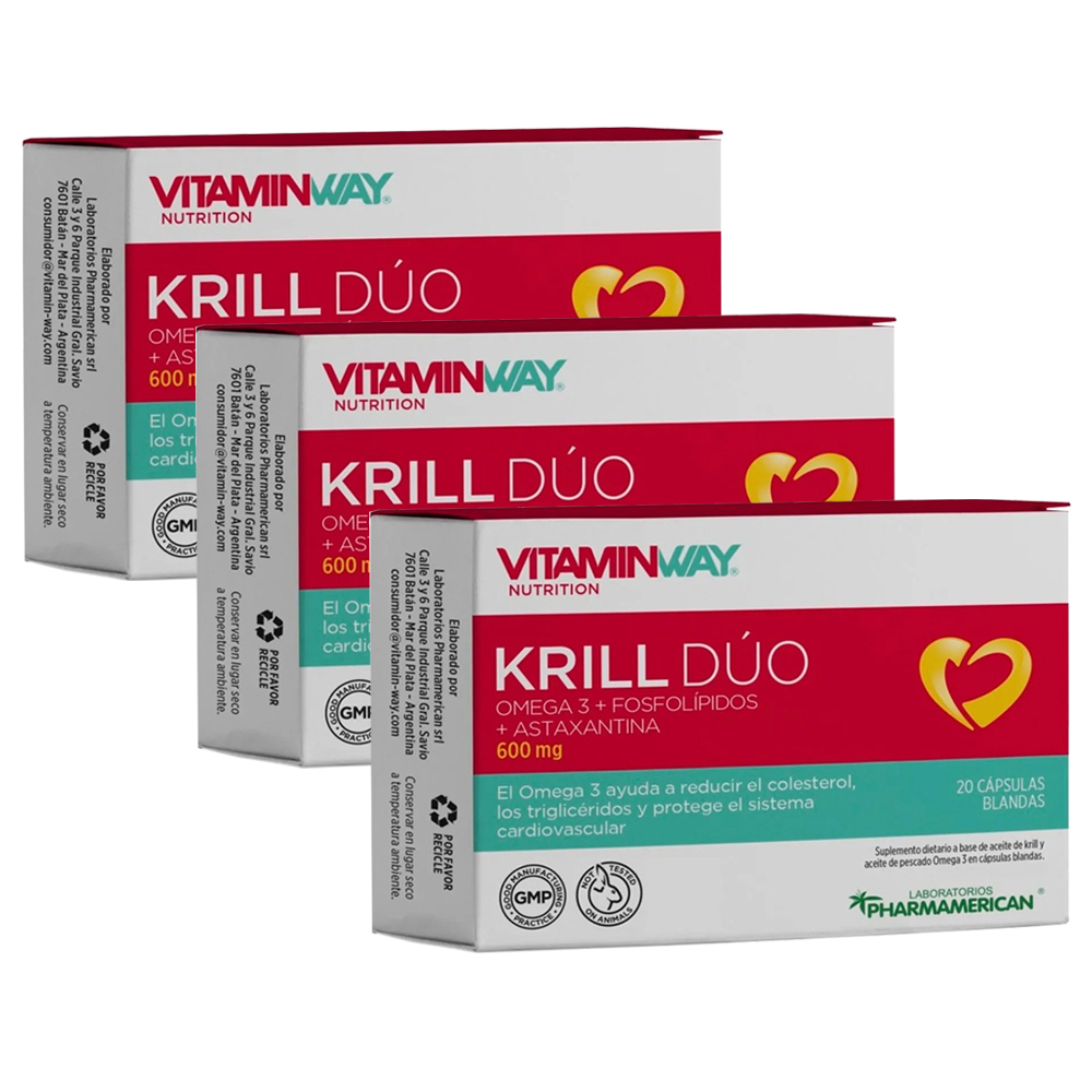 Pack 3 Vitamin Way Krill Dúo X 20 Cápsulas Blandas