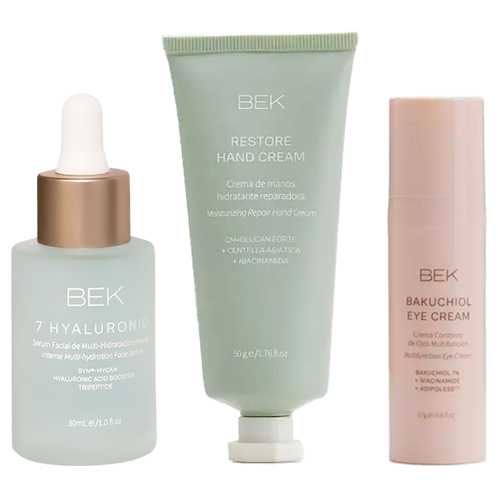 Rutina Bek Hidratación Y Antiedad Para Rostro, Ojos Y Manos