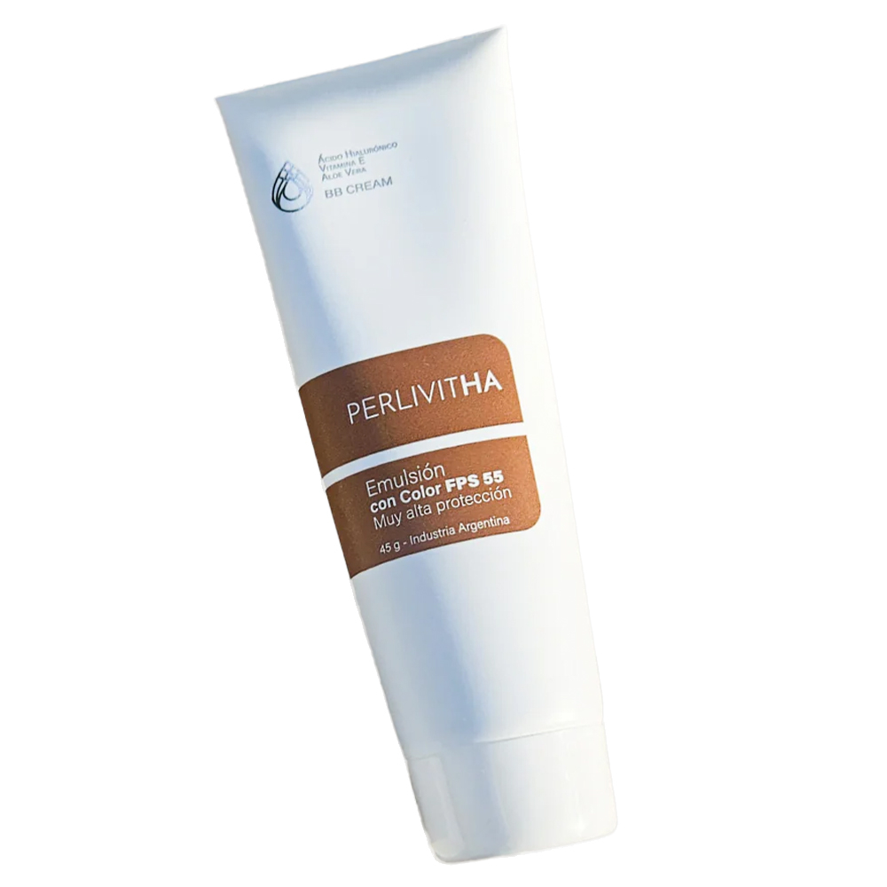 Perlivitha Protector Solar Emulsión Fps55 Con Color