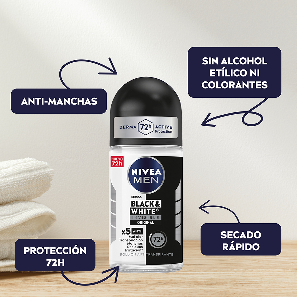 Nivea Men Desodorante Invisible B&w Roll On