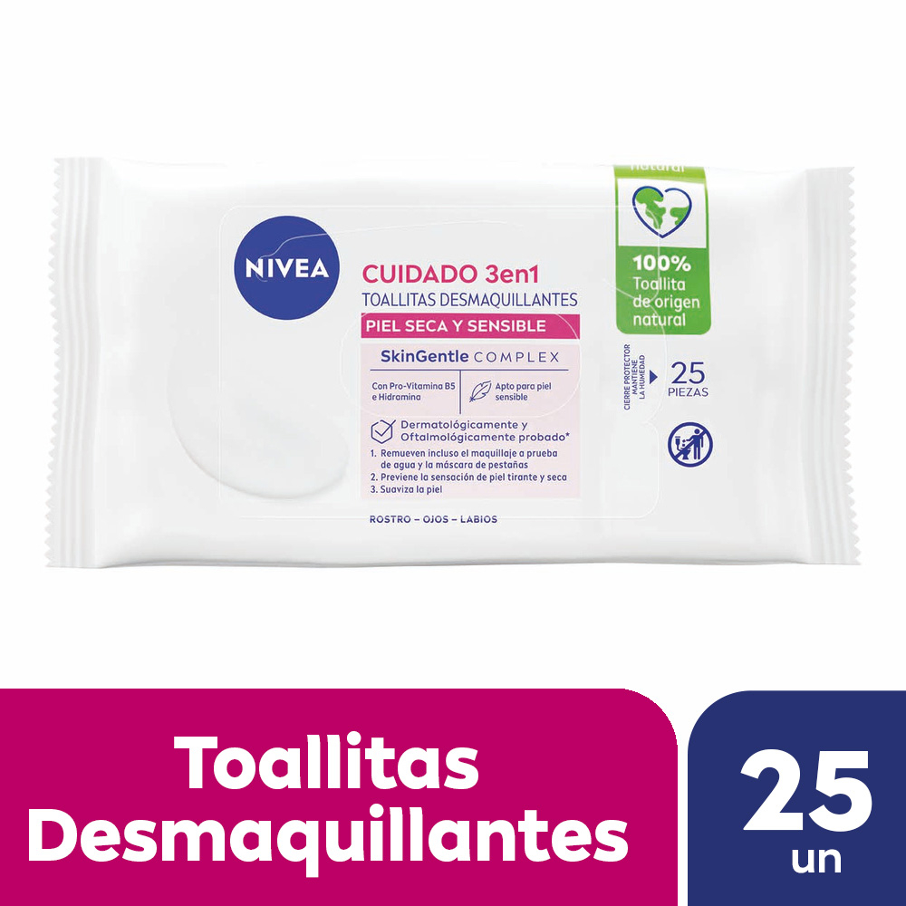 Nivea Toallitas Limpiadoras 3 En 1 X 25 Unidades
