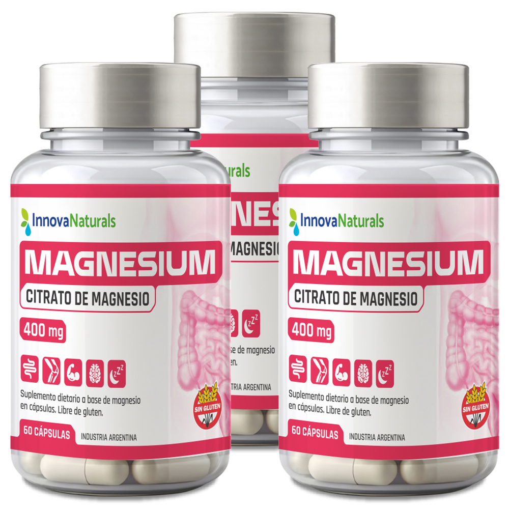 Pack 3 Innovanaturals Magnesium Citrato De Magnesio