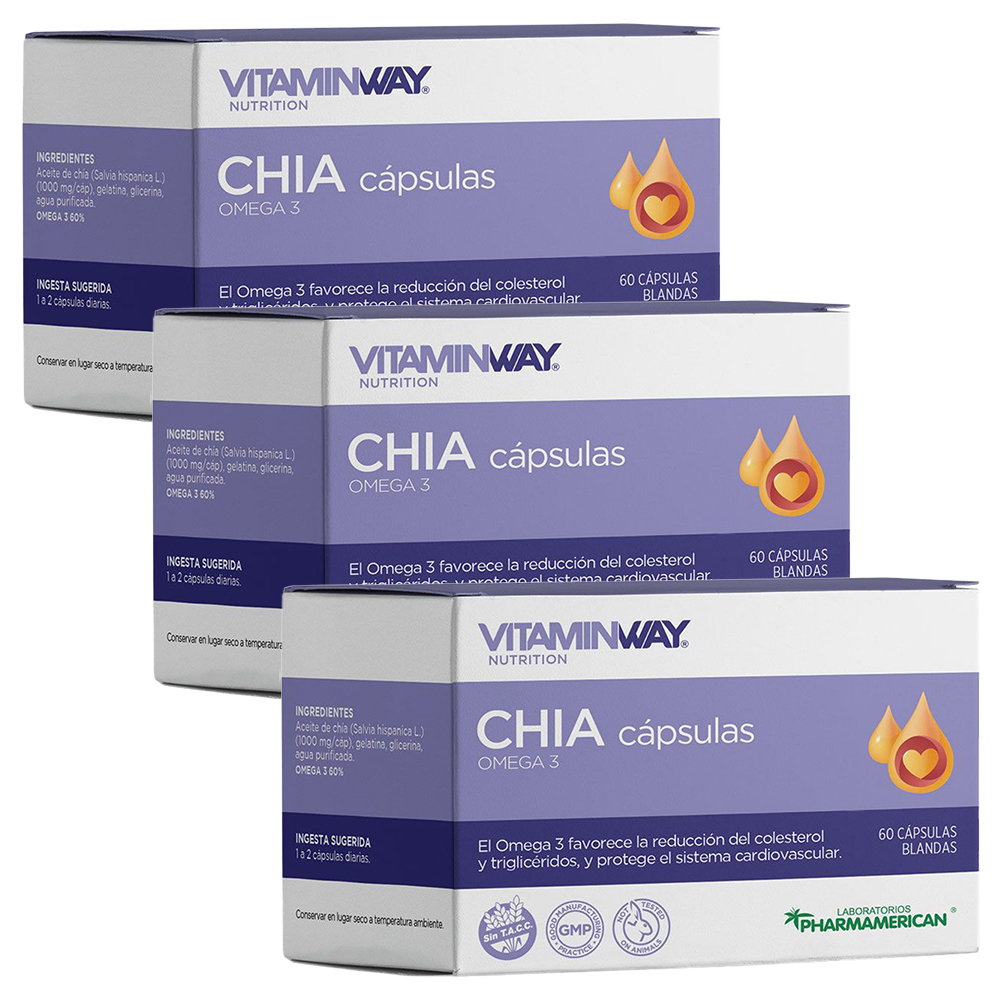 Pack 3 Vitamin Way Chí­a Omega 3 Cápsulas