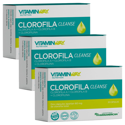 Pack 3 Vitamin Way Clorofila Cleanse Cápsulas