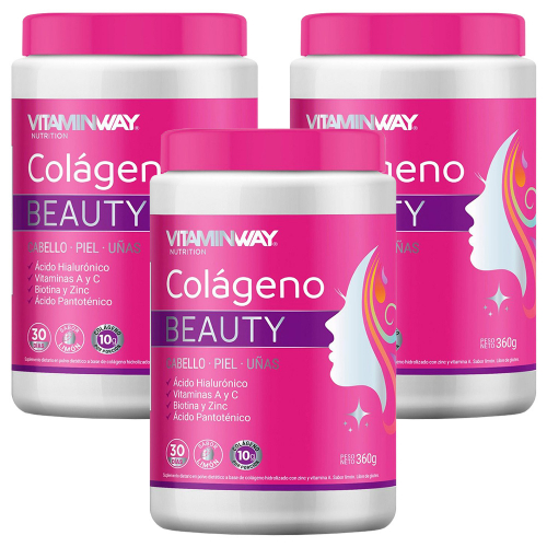 Pack 3 Vitamin Way Colágeno Beauty Polvo X 360 Gramos