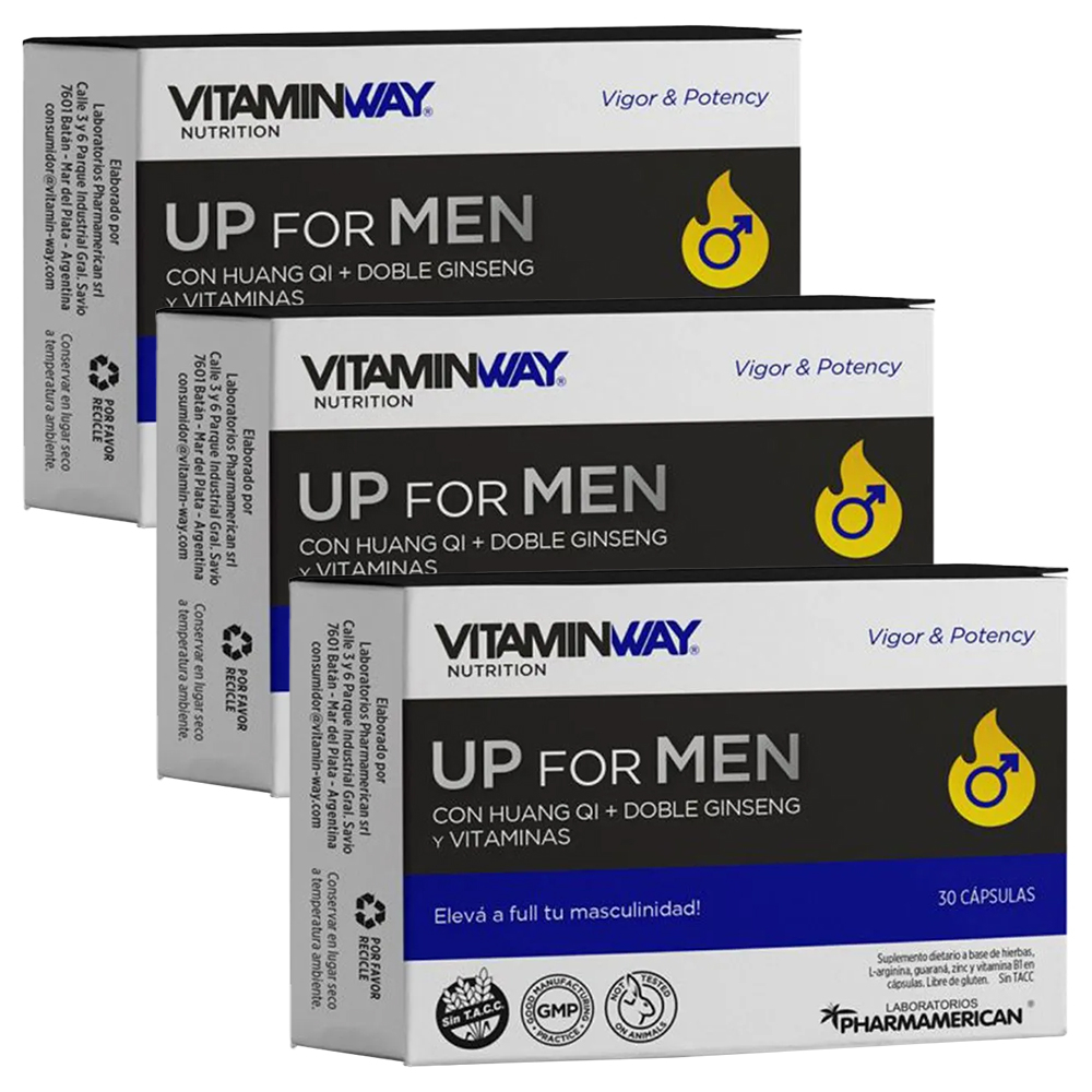 Pack 3 Vitamin Way Up For Men Cápsulas