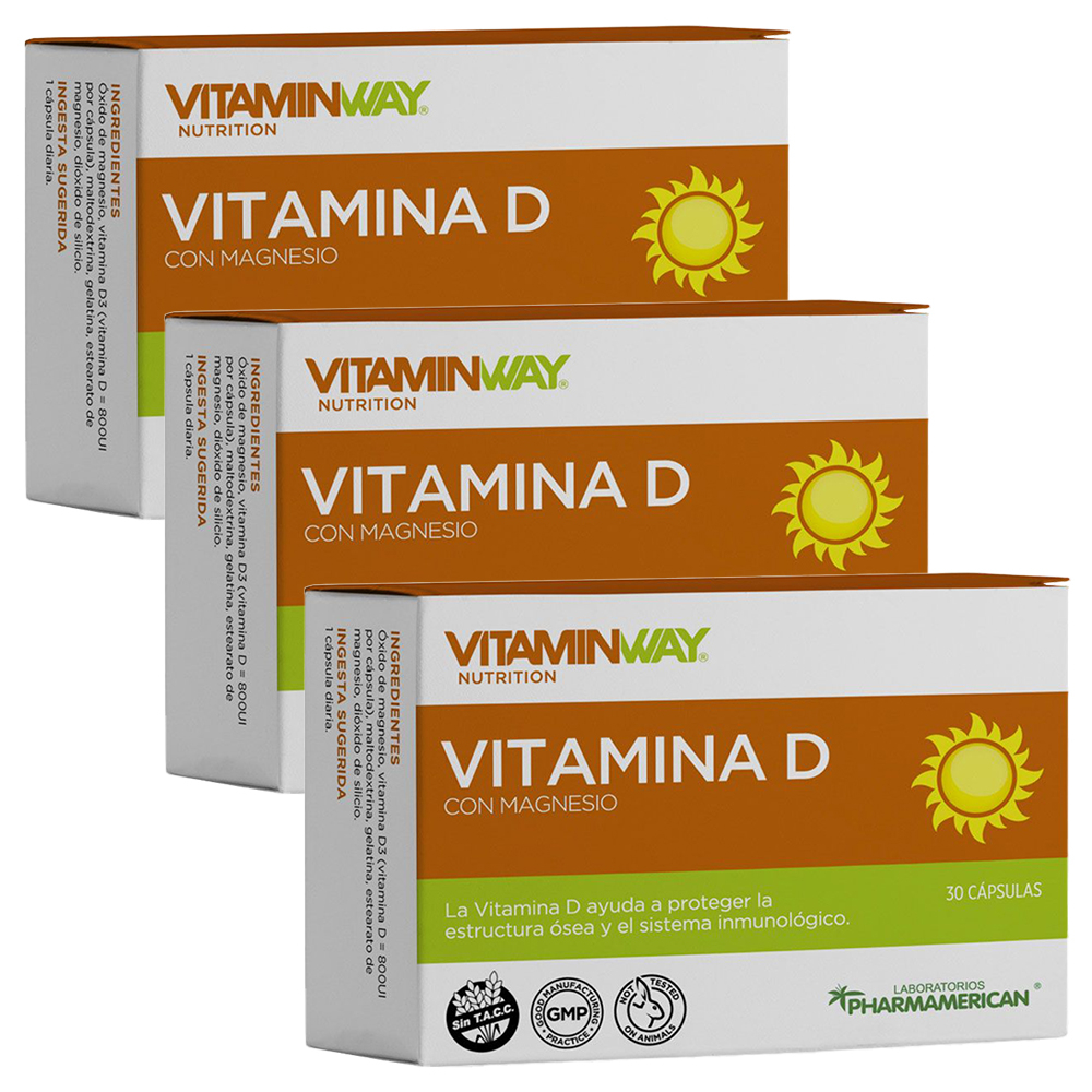 Pack 3 Vitamin Way Vitamina D Con Magnesio Cápsulas