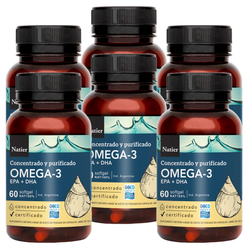 Pack 6 Natier Omega 3 Dha Epa Cápsulas