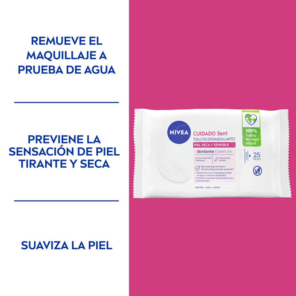 Nivea Toallitas Limpiadoras 3 En 1 X 25 Unidades