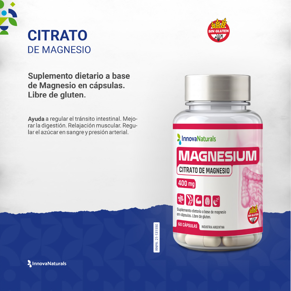 Pack 3 Innovanaturals Magnesium Citrato De Magnesio