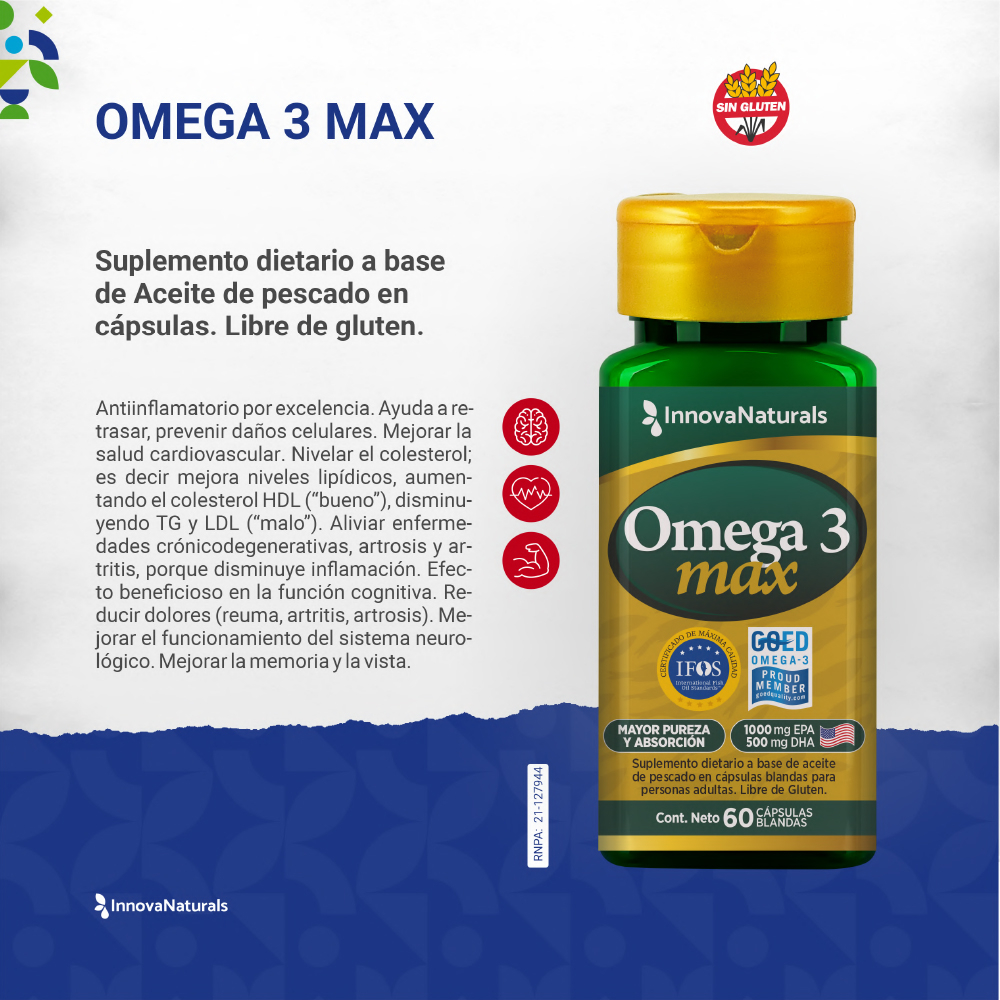 Pack 3 Innovanaturals Omega 3 Max Aceite De Pescado