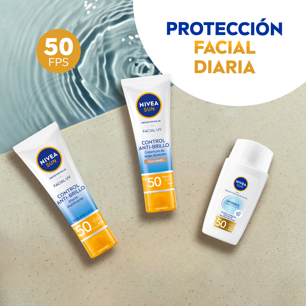 Nivea Sun Control Anti-brillo Facial Fps50 Tono Medio