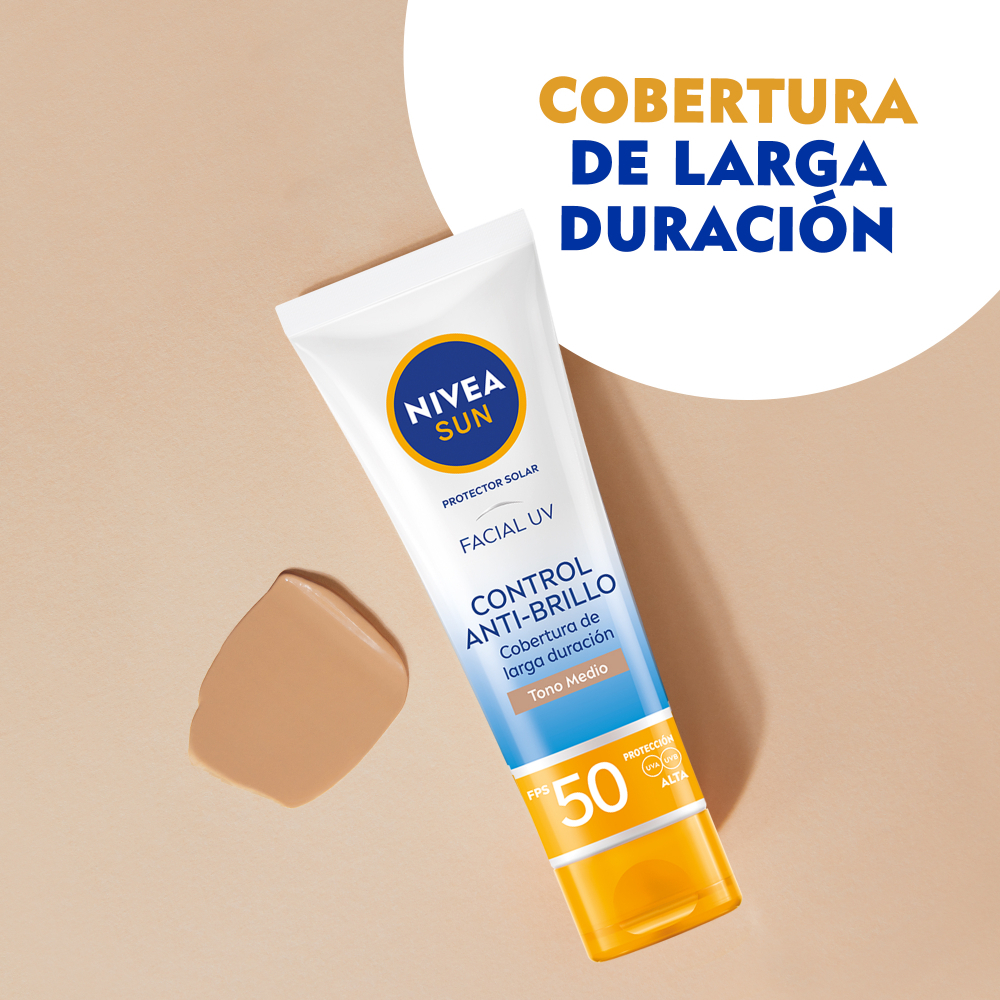 Nivea Sun Control Anti-brillo Facial Fps50 Tono Medio