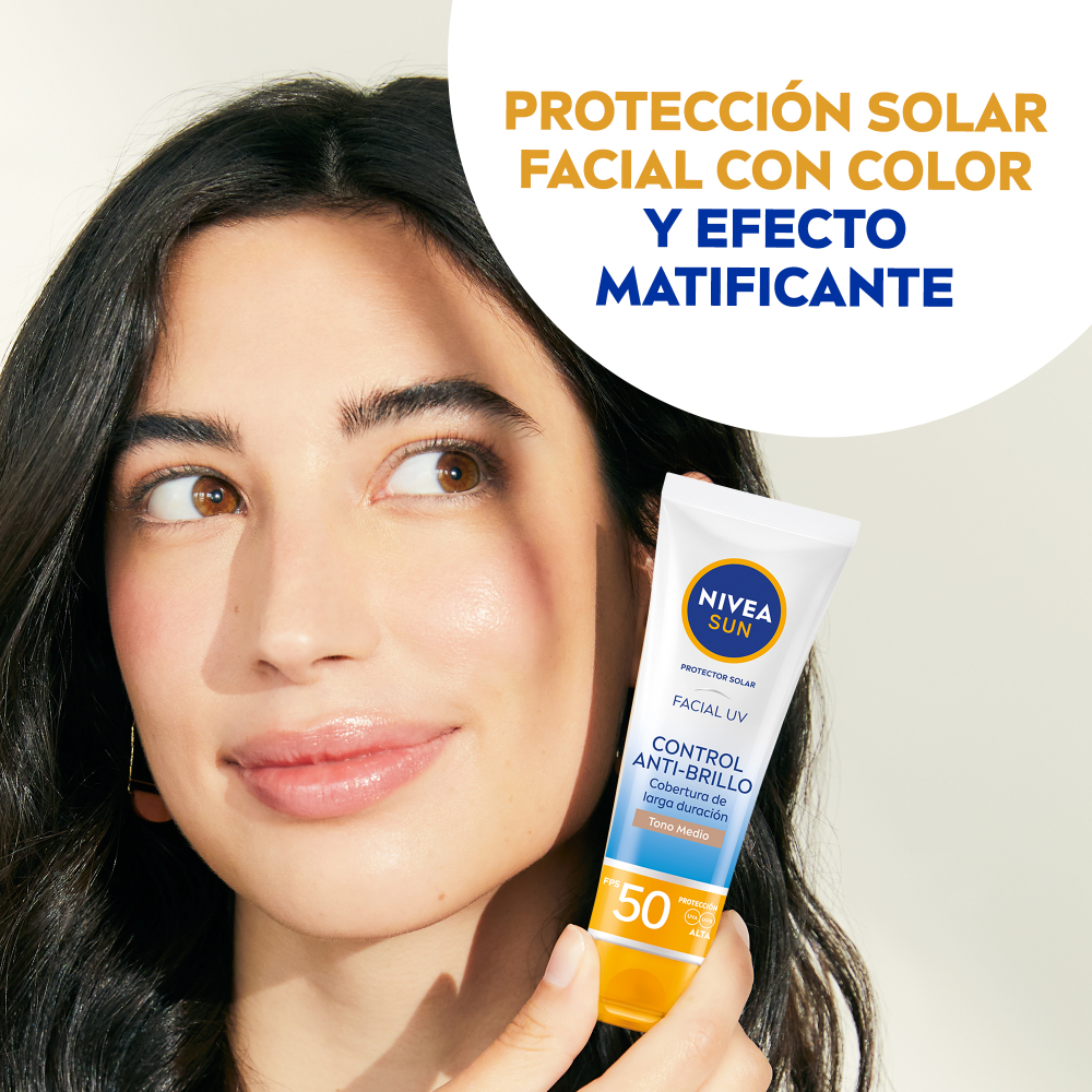 Nivea Sun Control Anti-brillo Facial Fps50 Tono Medio