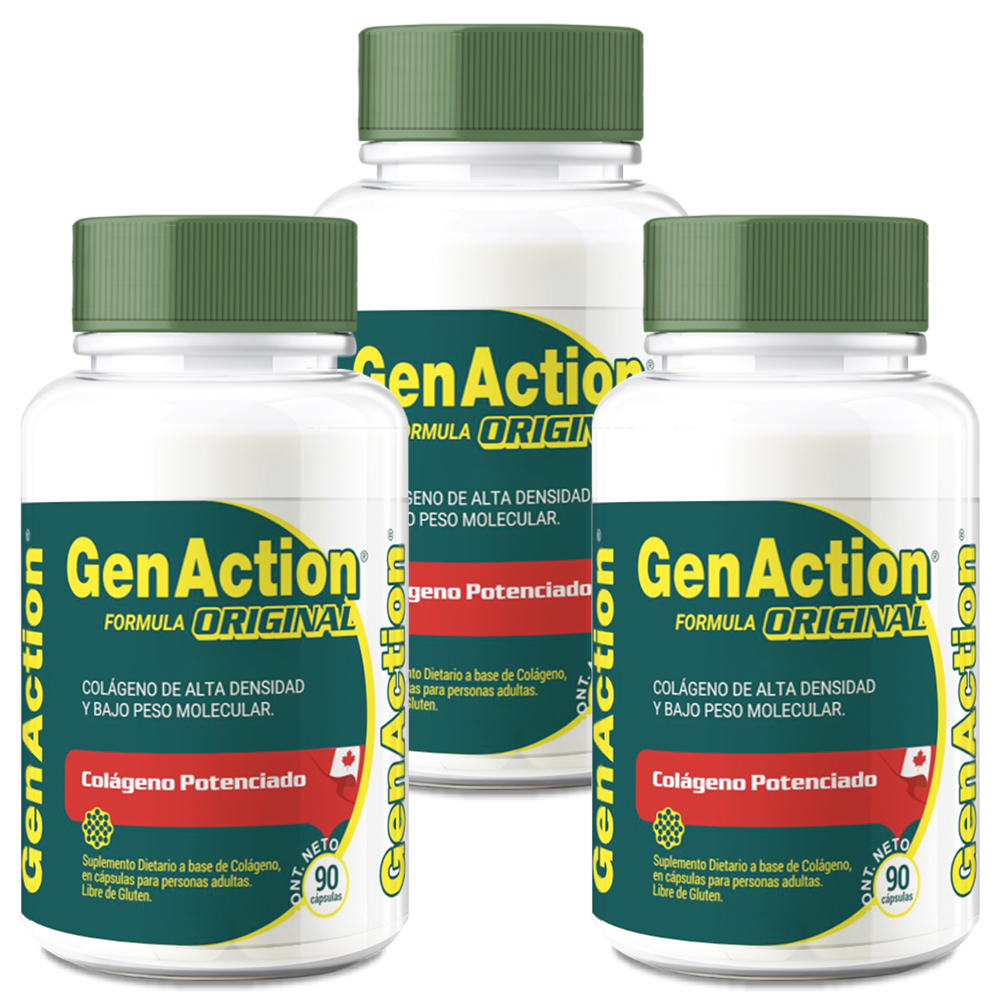 Pack 3 Genaction Colágeno Hidrolizado Fórmula Original