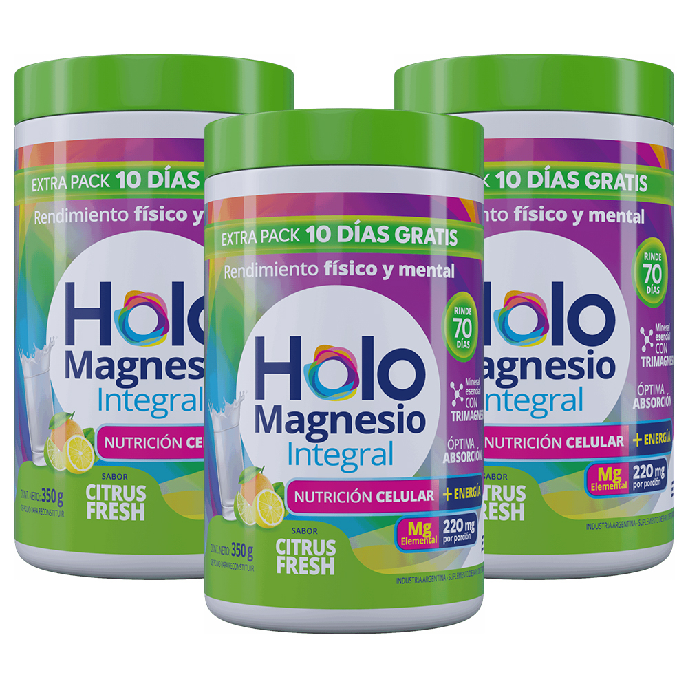 Pack 3 Holomagnesio Integral En Polvo X 350 Gramos