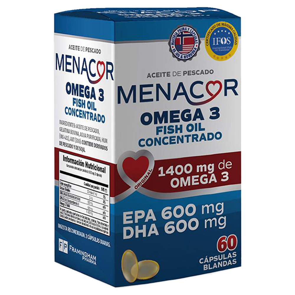 Menacor Omega 3 Aceite De Pescado Cápsulas