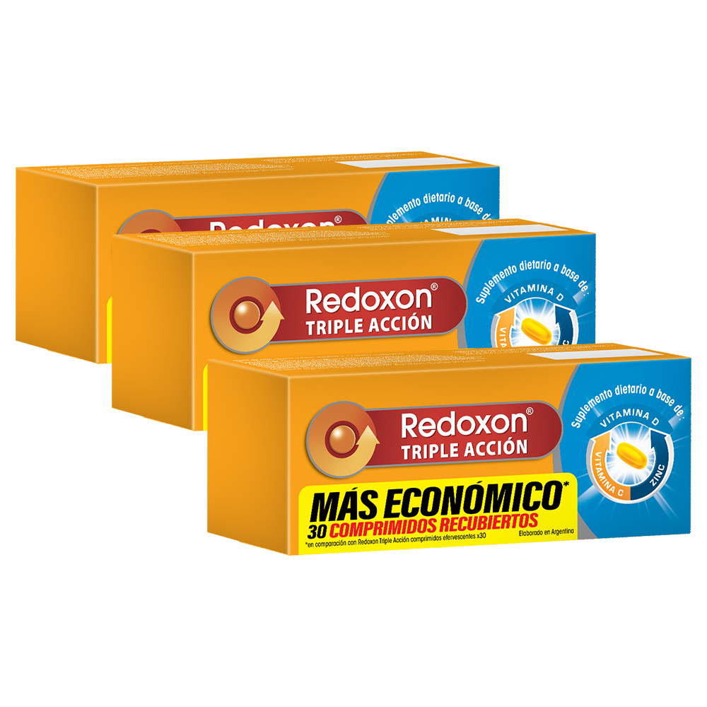 Pack 3 Redoxon Triple Acción X 30 Comprimidos Recubiertos