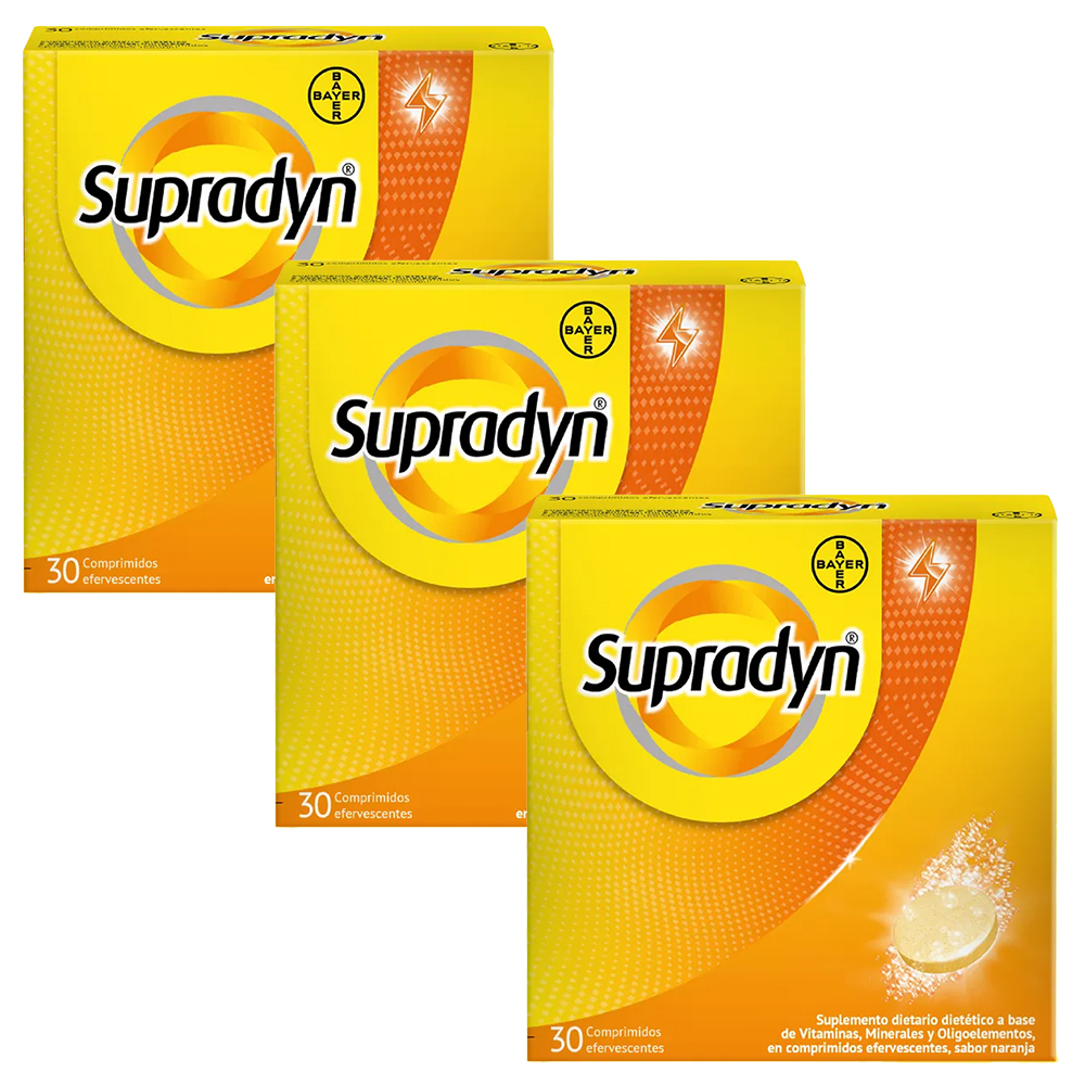 Pack 3 Supradyn Vitaminas Y Minerales X 30 Comprimidos Efervescentes