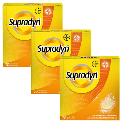 Pack 3 Supradyn Vitaminas Y Minerales X 30 Comprimidos Efervescentes