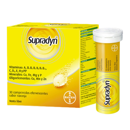 Supradyn Vitaminas Y Minerales X 30 Comprimidos Efervescentes