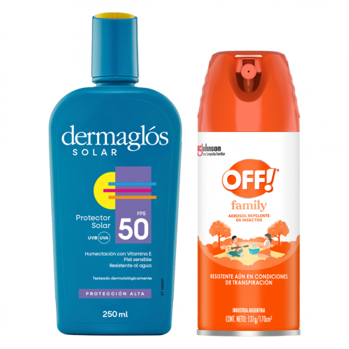 Combo Dermaglós Solar Emulsión + Off! Aerosol Family