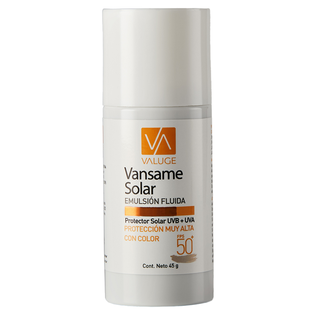 Vansame Protector Solar Emulsión Facial Fps 50+ Con Color