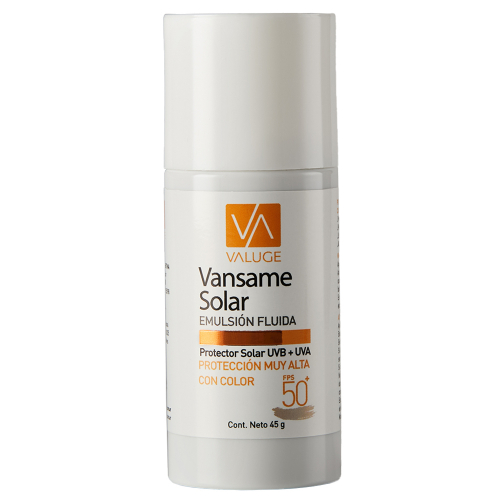 Vansame Protector Solar Emulsión Facial Fps 50+ Con Color