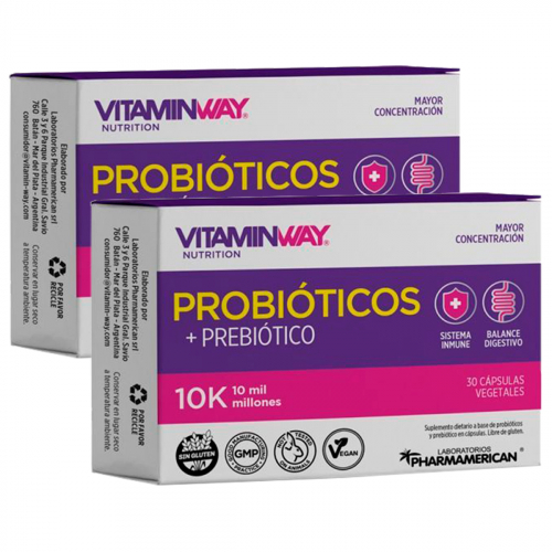 Pack 2 Vitamin Way Probióticos + Prebiótico 10k Suplemento