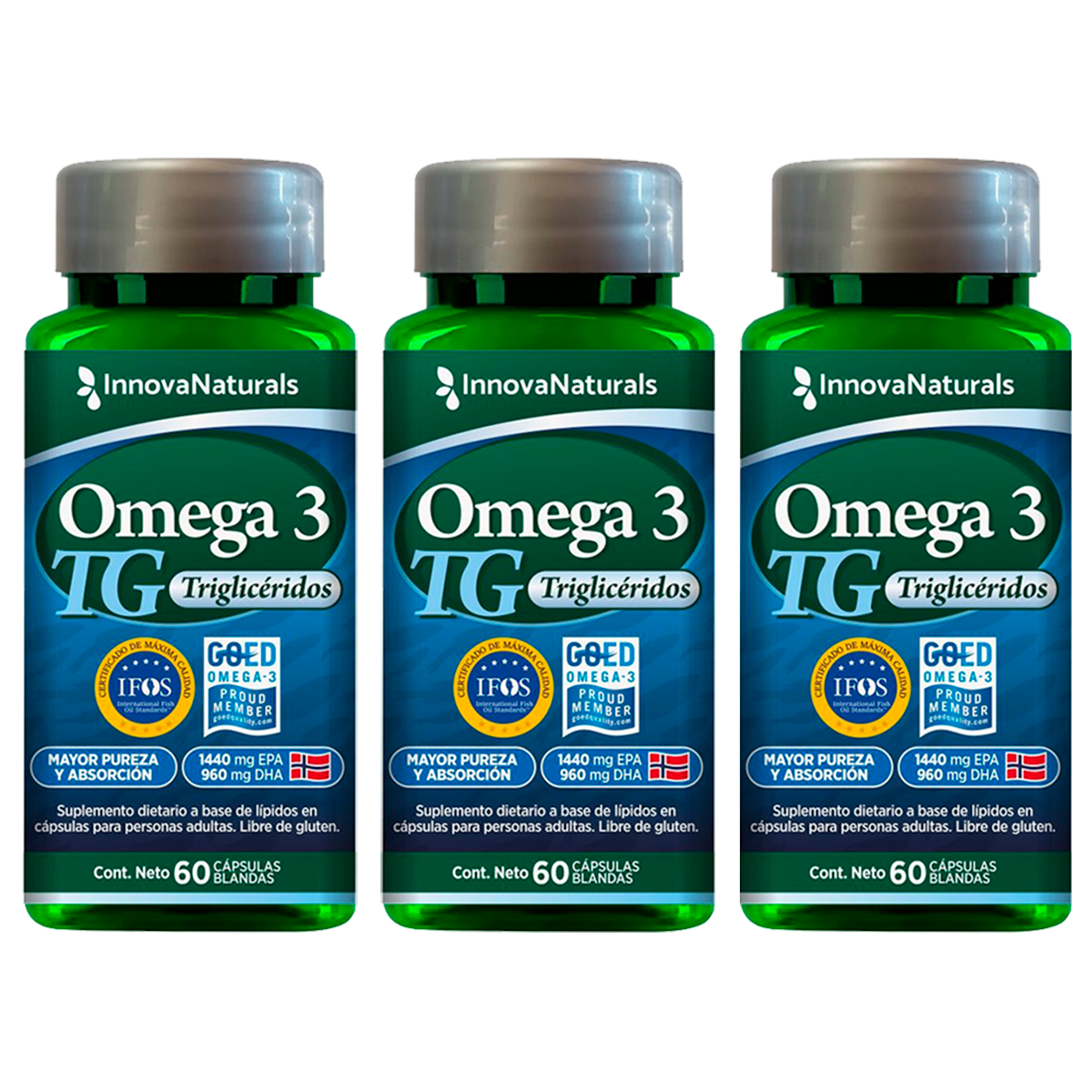 Pack 3 Innovanaturals Omega 3 Tg Aceite De Pescado