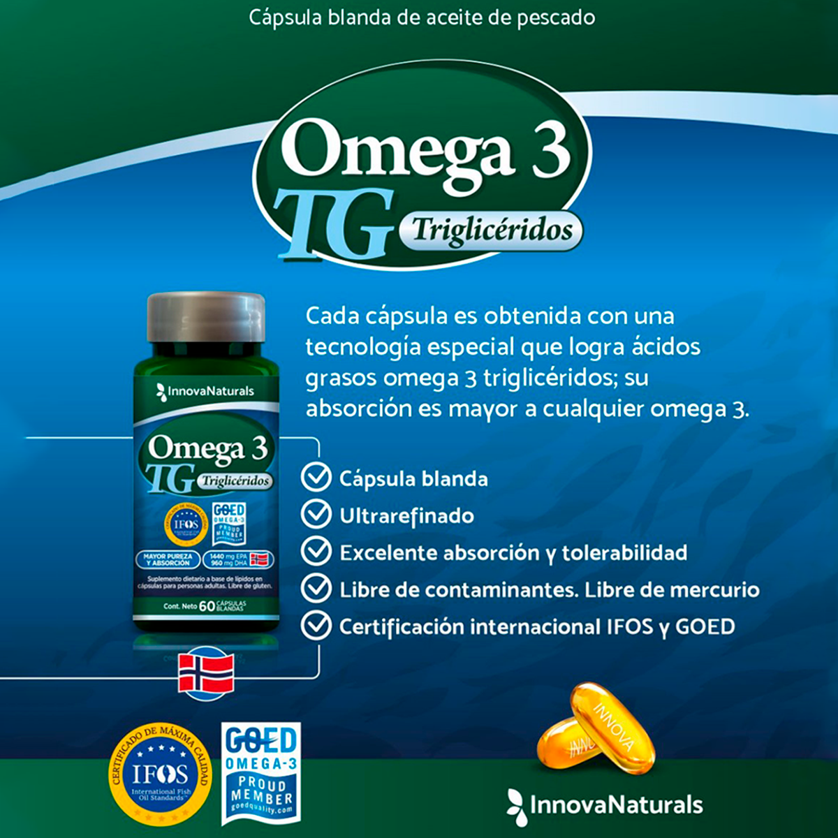 Pack 2 Innovanaturals Omega 3 Tg Aceite De Pescado