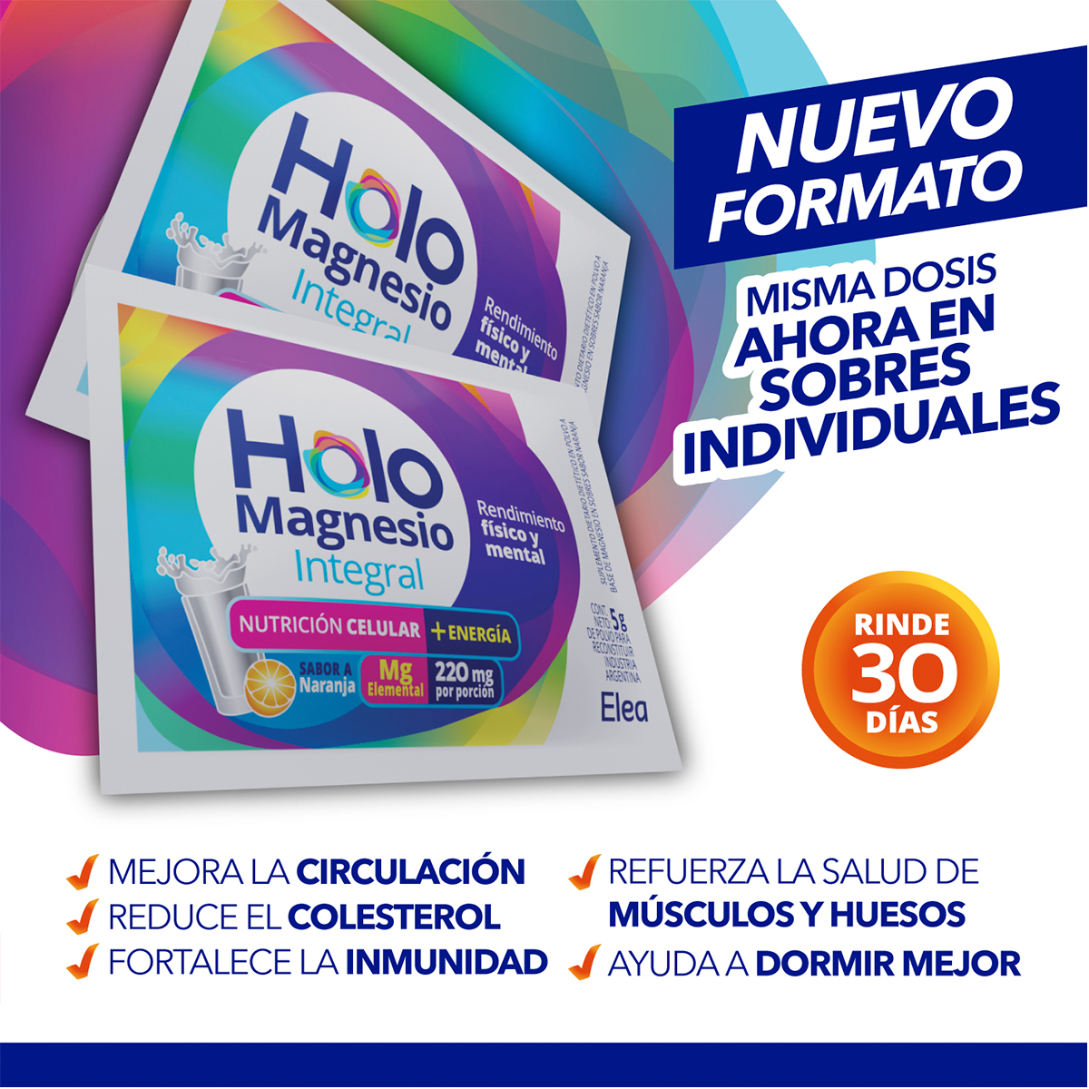 Pack 3 Holomagnesio Integral Nutrición Celular + Energía X 30 Sobres