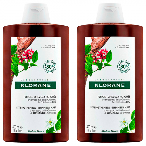 Pack X 2 Klorane Quinina Shampoo Anticaída X 400ml