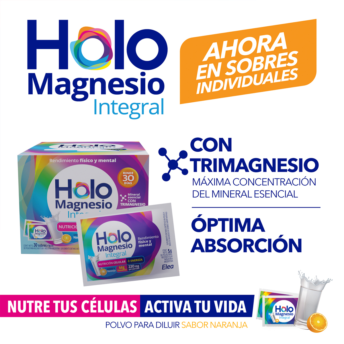 Pack 2 Holomagnesio Integral Nutrición Celular + Energía X 30 Sobres