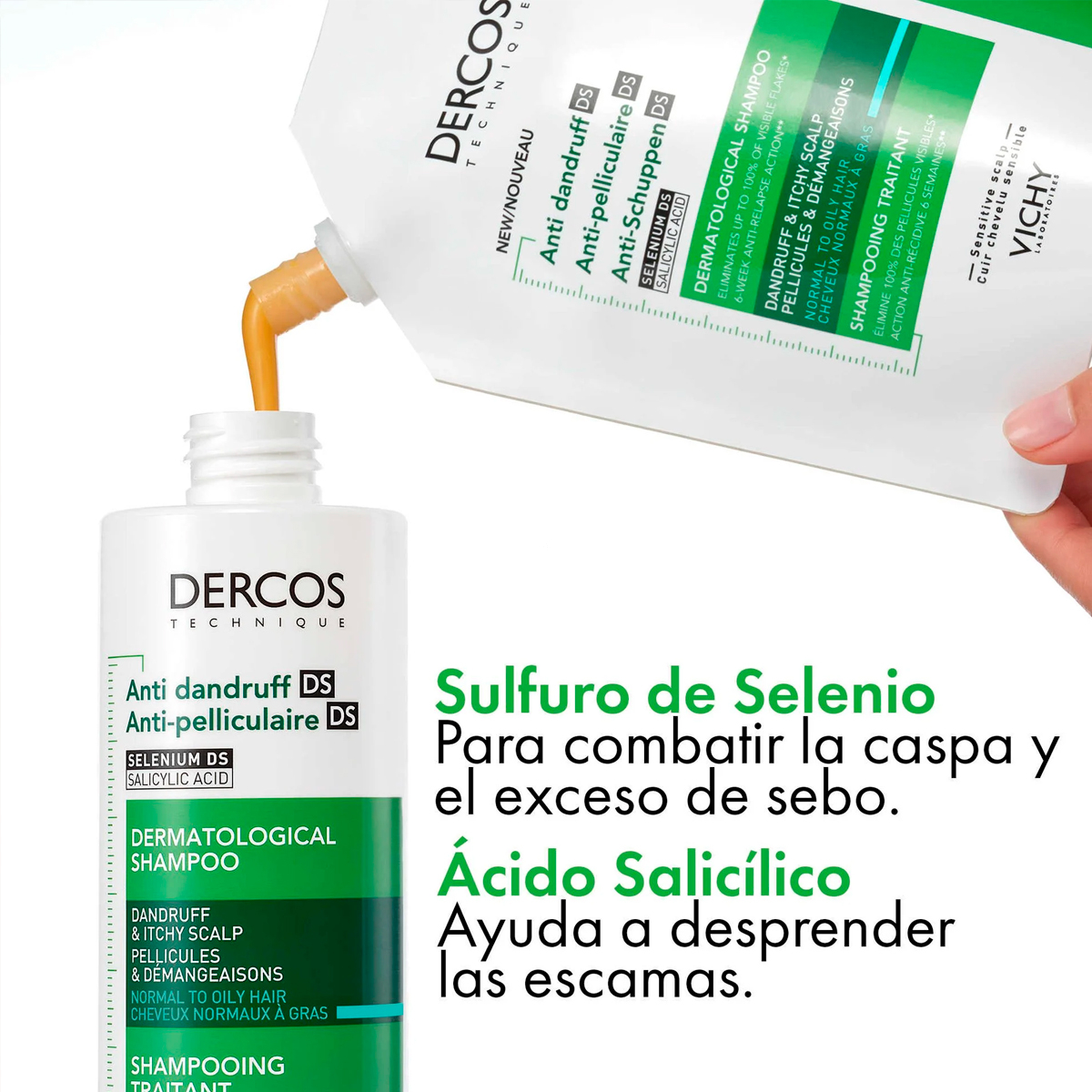 Vichy Dercos Ds Anticaspa Shampoo Cabello Normal A Graso Refill