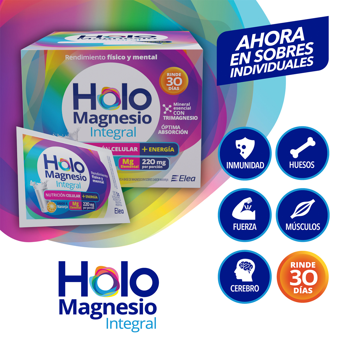Pack 2 Holomagnesio Integral Nutrición Celular + Energía X 30 Sobres