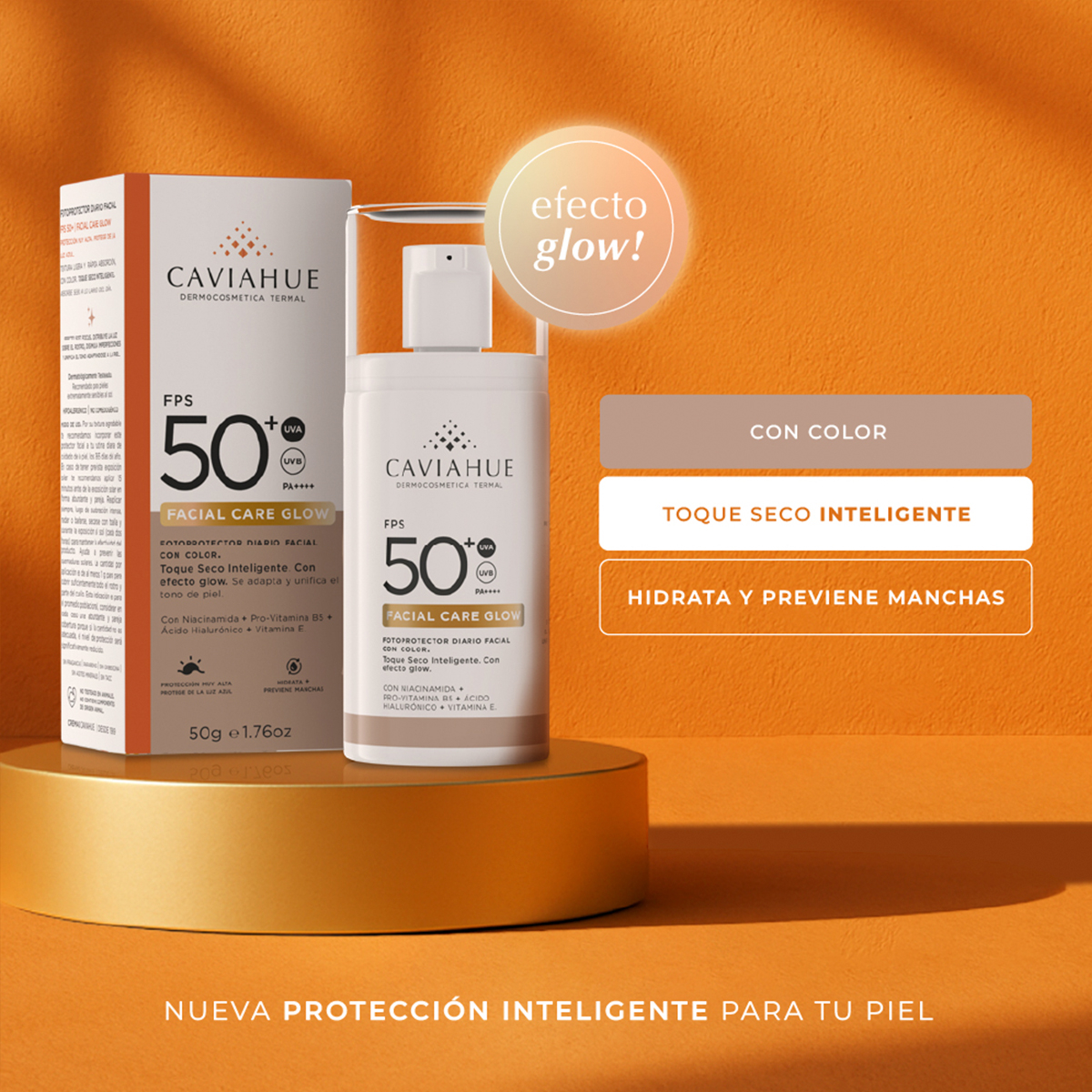 Caviahue Care Glow Solar Facial Fps50+ Color