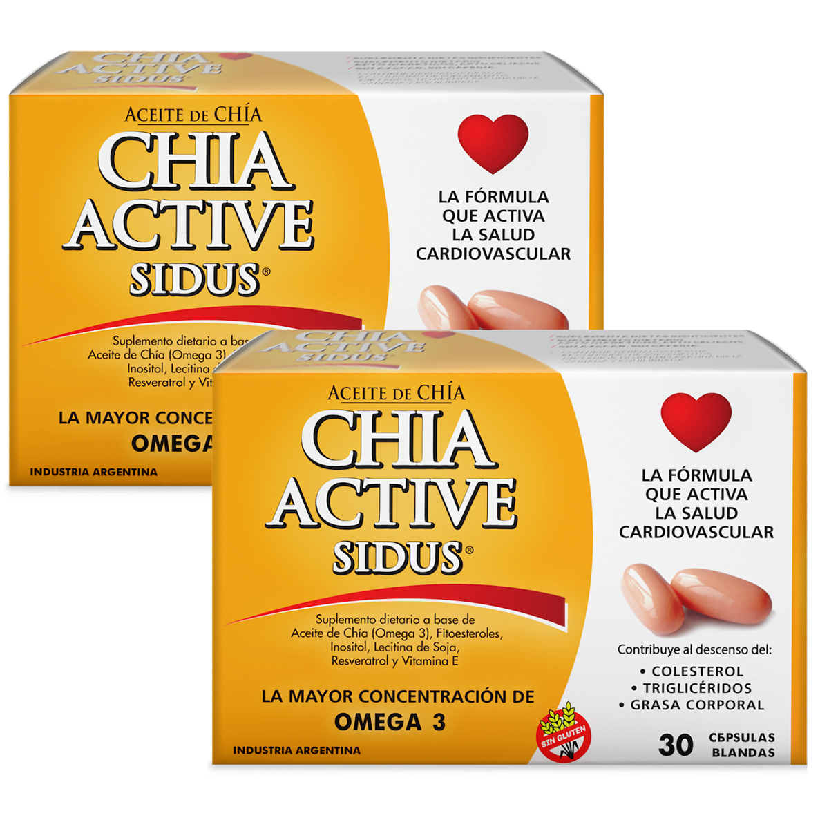 Pack 2 Chia Active Aceite De Chía Suplemento Dietario