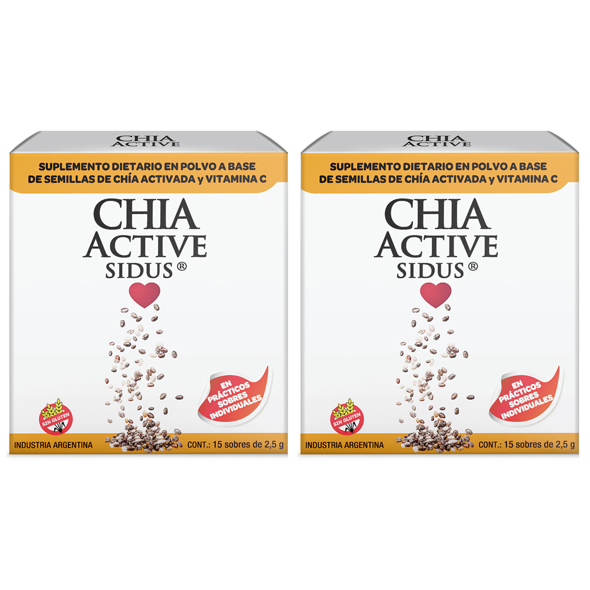 Pack 2 Chia Active Omega 3 + Vitamina C En Polvo
