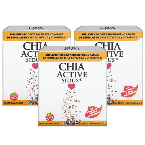 Pack 3 Chia Active Omega 3 + Vitamina C En Polvo