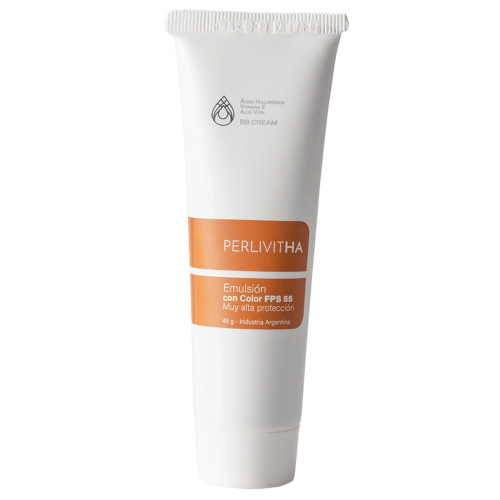 Perlivitha Protector Solar Emulsión Fps55 Con Color