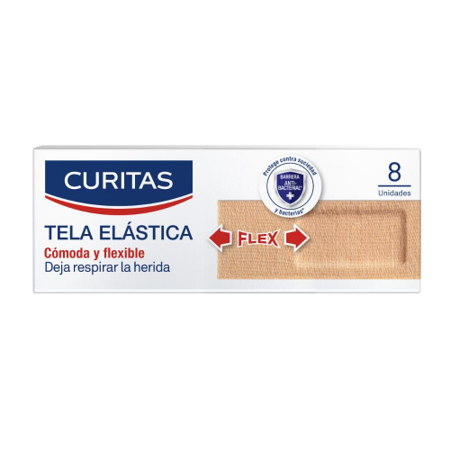 Curitas Apósitos Adhesivos Tela Elástica X 8 Unidades