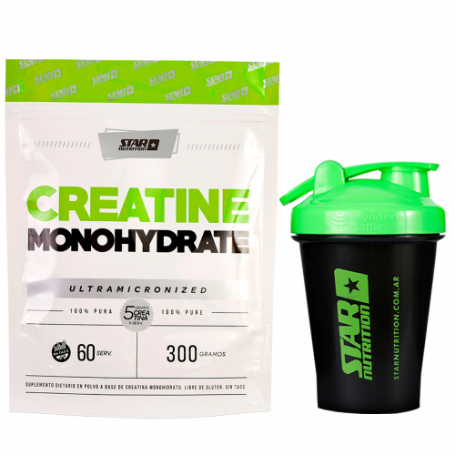 Combo Star Nutrition Creatina Monohydrate + Vaso Shaker