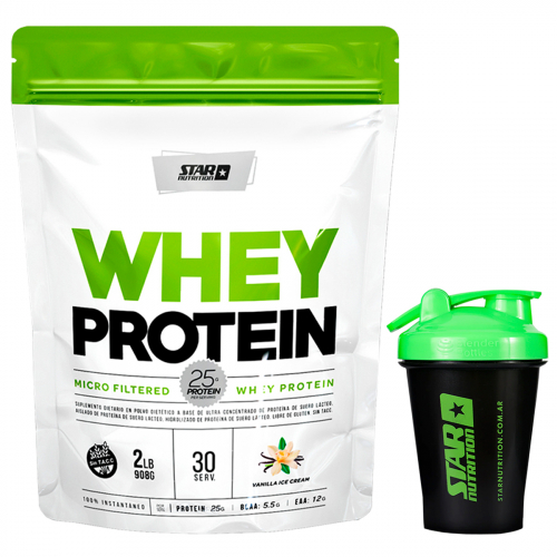 Combo Star Nutrition Whey Protein Vainilla + Vaso Shaker