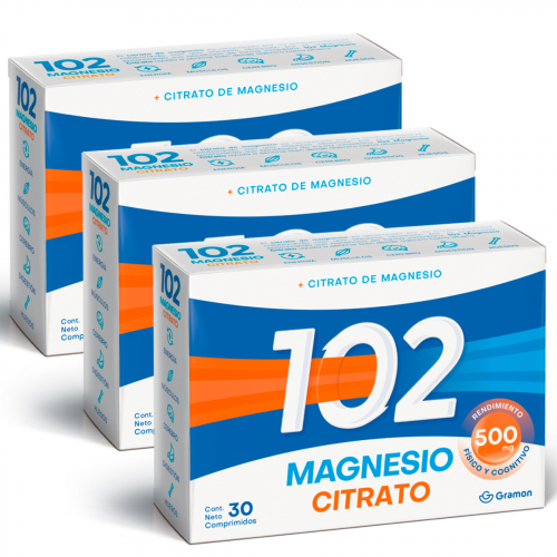 Pack 3 102 Plus Magnesio Citrato Suplemento